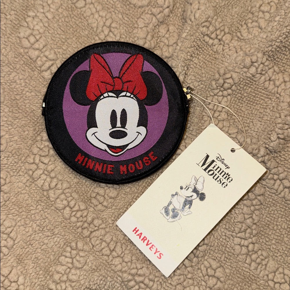 NWT Harveys Disney Minnie Mouse Round Coin Pouch with Red Bow